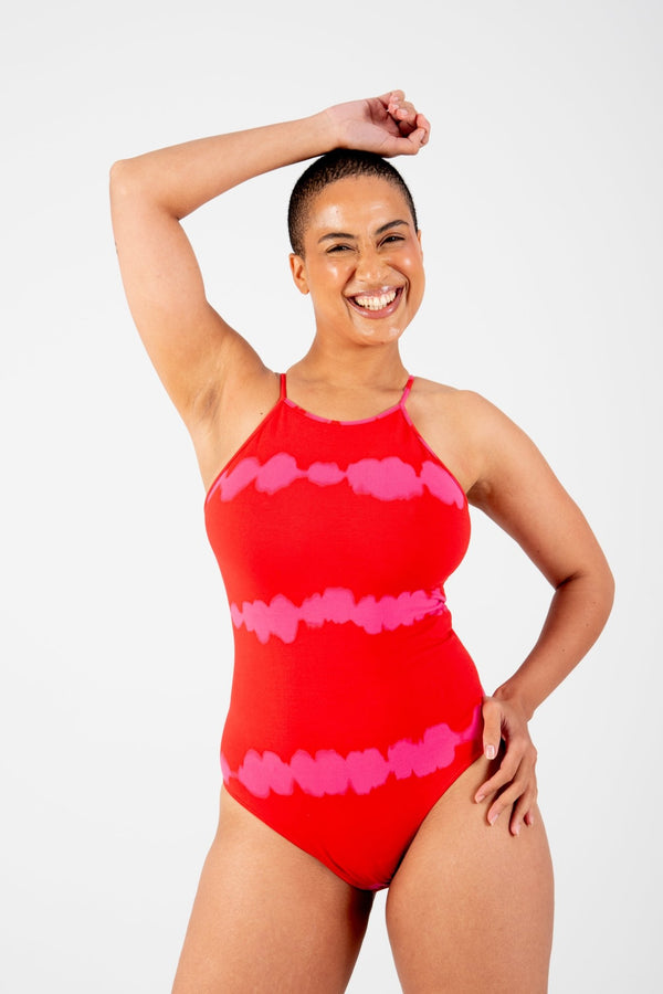 Eka Bodysuit Tall In Blot Red - Manners London