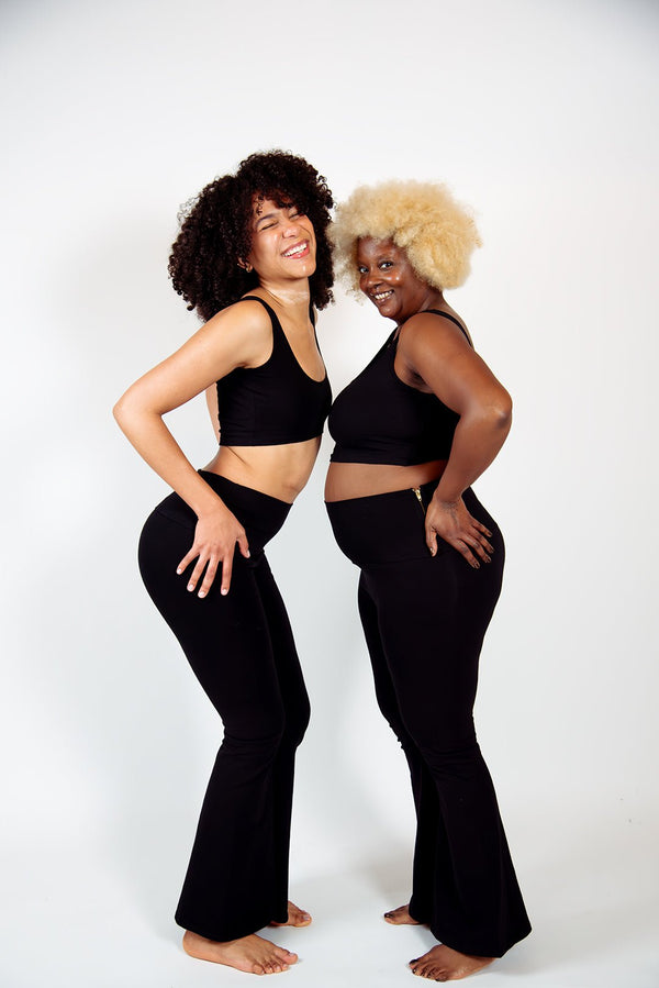 Faiza Flare Trousers Petite in Black - Manners London