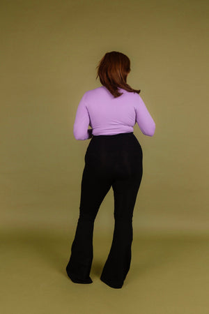 Faiza Flare Trousers Petite in Black - Manners London