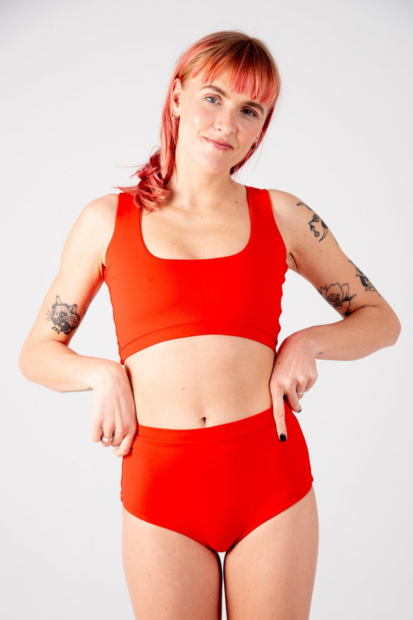 Flip - it Swim 4 - way Reversible Crop Top Regular In All The Fire - Manners London
