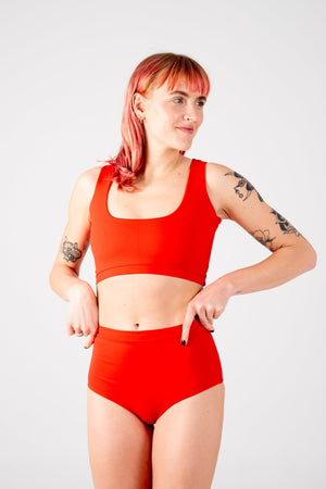 Flip - it Swim 4 - way Reversible Crop Top Regular In All The Fire - Manners London