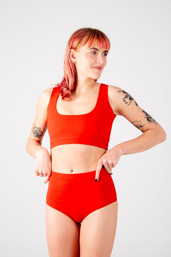Flip - it Swim 4 - way Reversible Crop Top Regular In All The Fire - Manners London