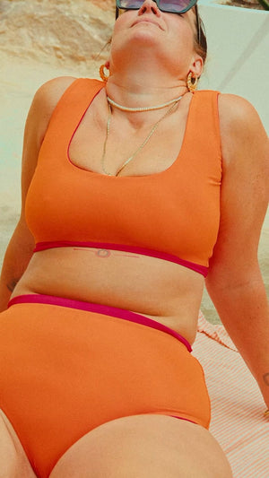 Flip - it Swim 4 - way Reversible Crop Top Regular In All The Fire - Manners London