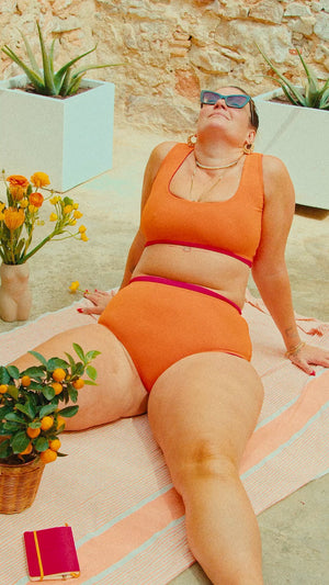 Flip - it Swim 4 - way Reversible Crop Top Regular In All The Fire - Manners London