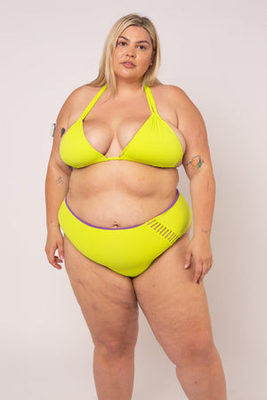 Full Cover Reversible High Waist In Grape And Apple Sours - Manners London