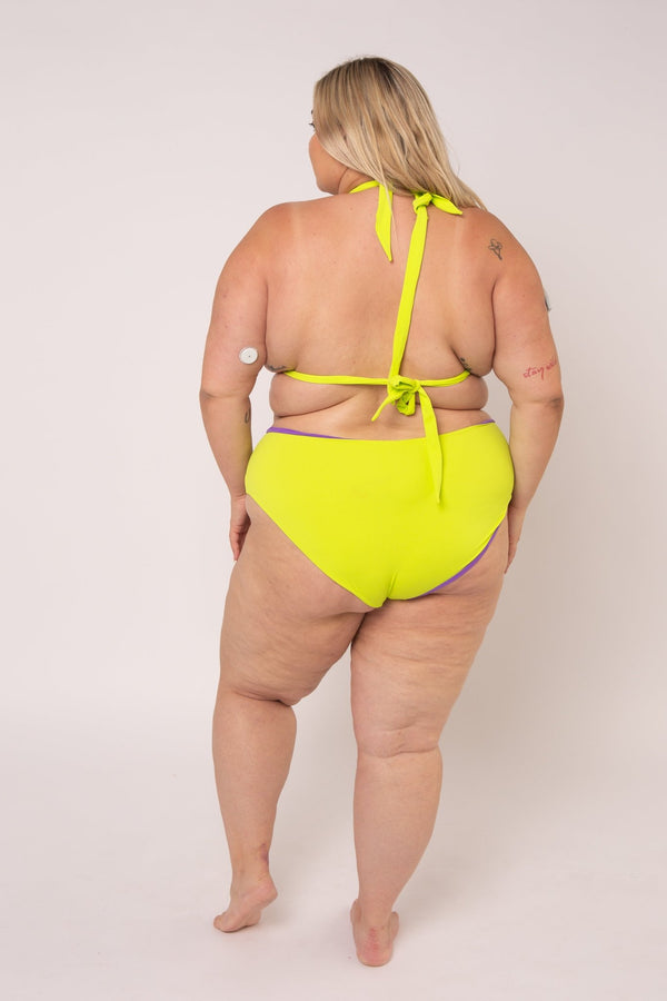 Full Cover Reversible High Waist In Grape And Apple Sours - Manners London