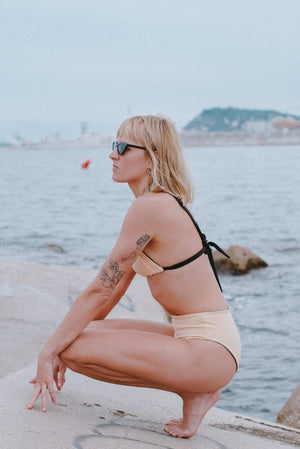 Full Cover Reversible High Waist In Peach Nights - Manners London