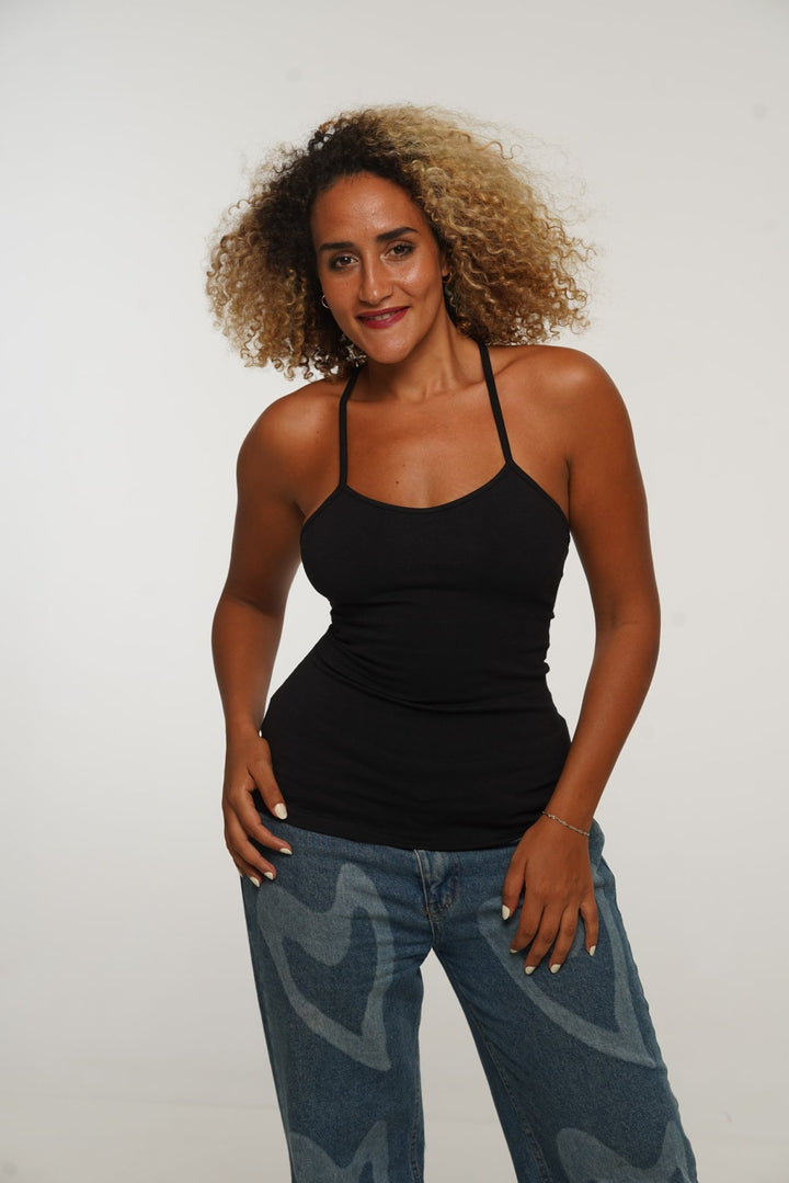 Full Length Vest Top T - Back in Black - Manners London