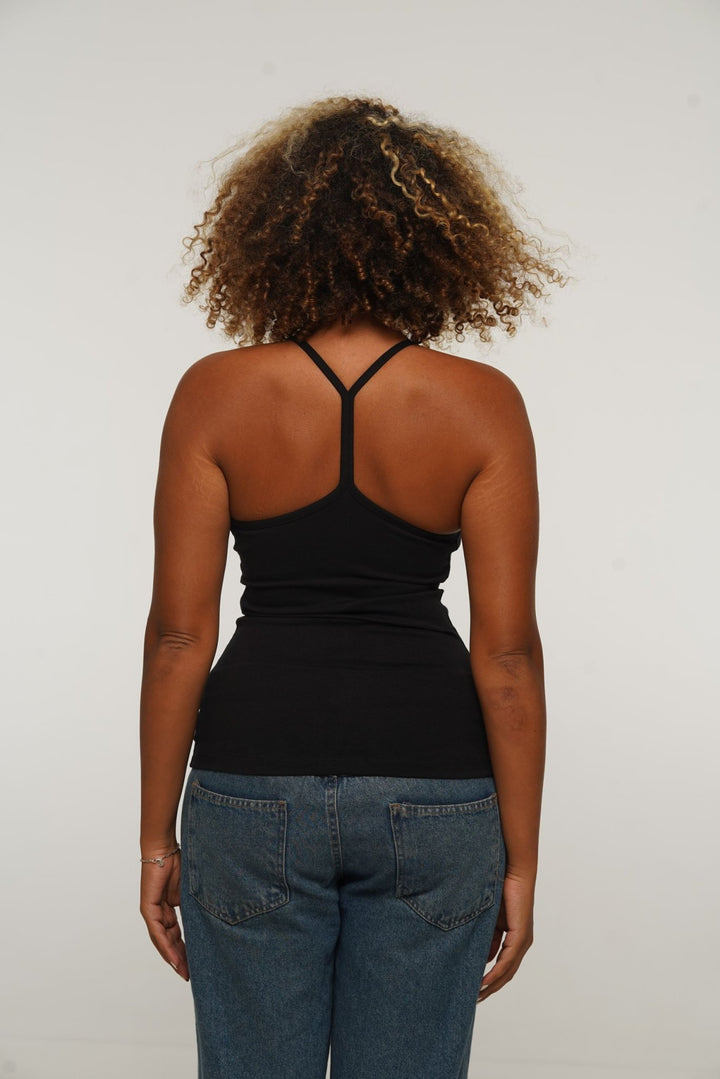 Full Length Vest Top T - Back in Black - Manners London
