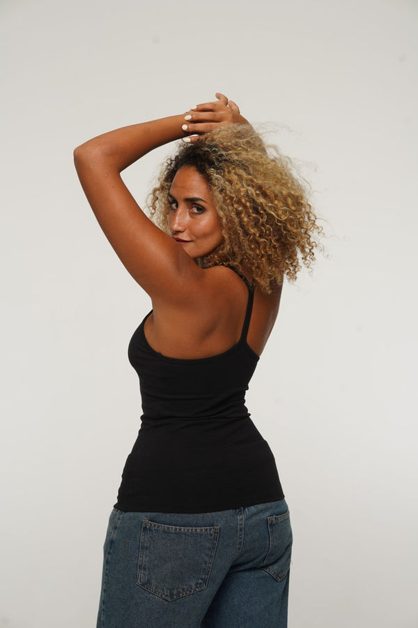 Full Length Vest Top T - Back in Black - Manners London