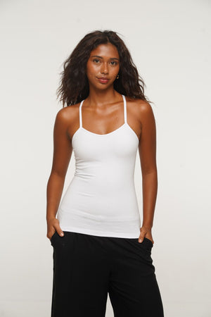 Full Length Vest Top T - Back in White - Manners London