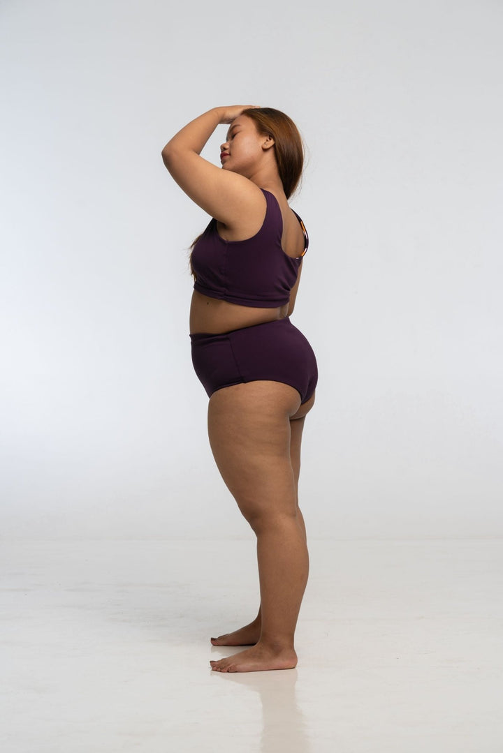 Got - You - Covered Reversible High Waist In Spicy Leopard Print and Deep Plum - Manners London