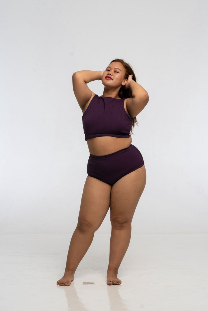 Got - You - Covered Reversible High Waist In Spicy Leopard Print and Deep Plum - Manners London
