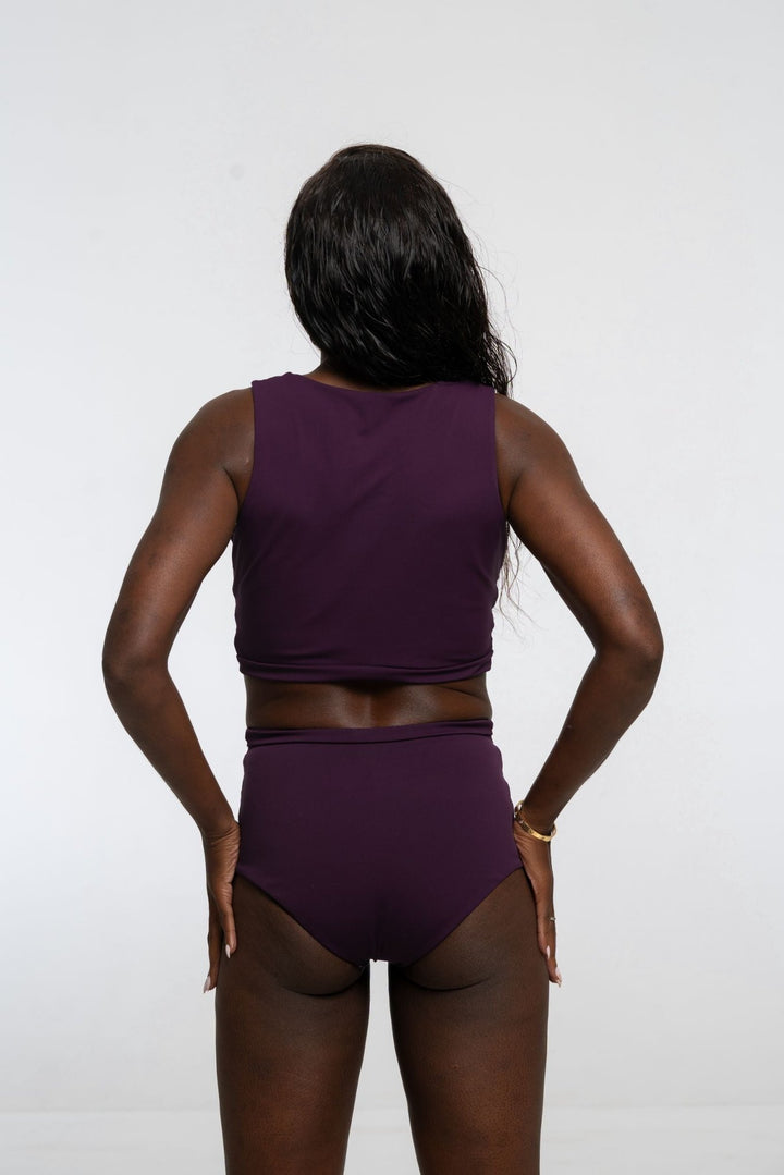 Got - You - Covered Reversible High Waist In Spicy Leopard Print and Deep Plum - Manners London