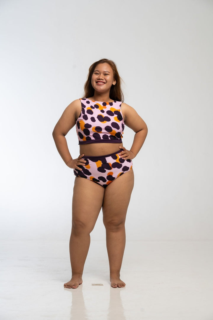 Got - You - Covered Reversible High Waist In Spicy Leopard Print and Deep Plum - Manners London