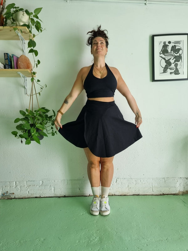 Halter Crop Top in Black - Manners London