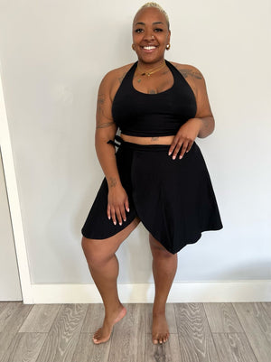 Halter Crop Top in Black - Manners London