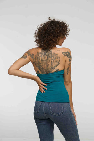 Halter Full Length Top in Deep Turquoise - Manners London