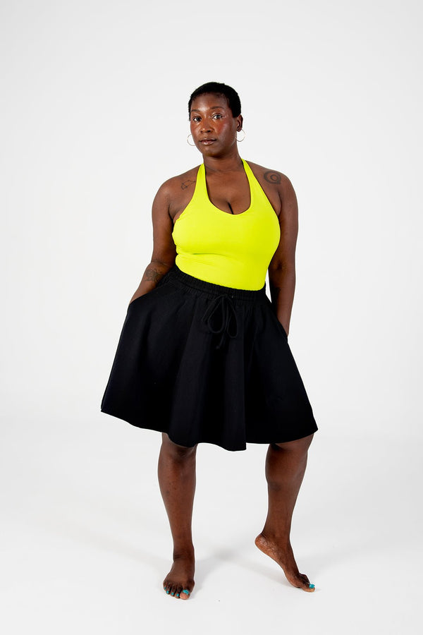 Halter Full Length Top in Lime - Manners London