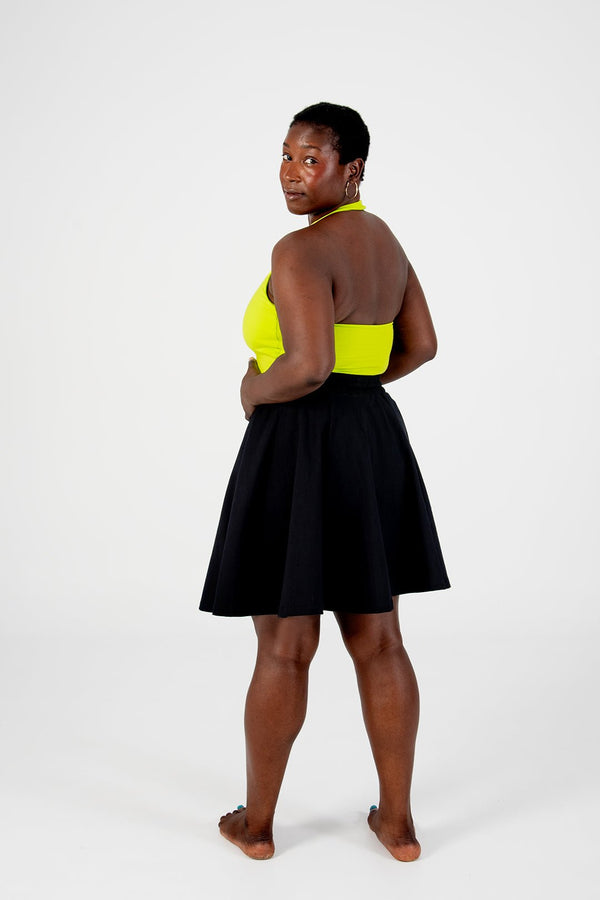 Halter Full Length Top in Lime - Manners London