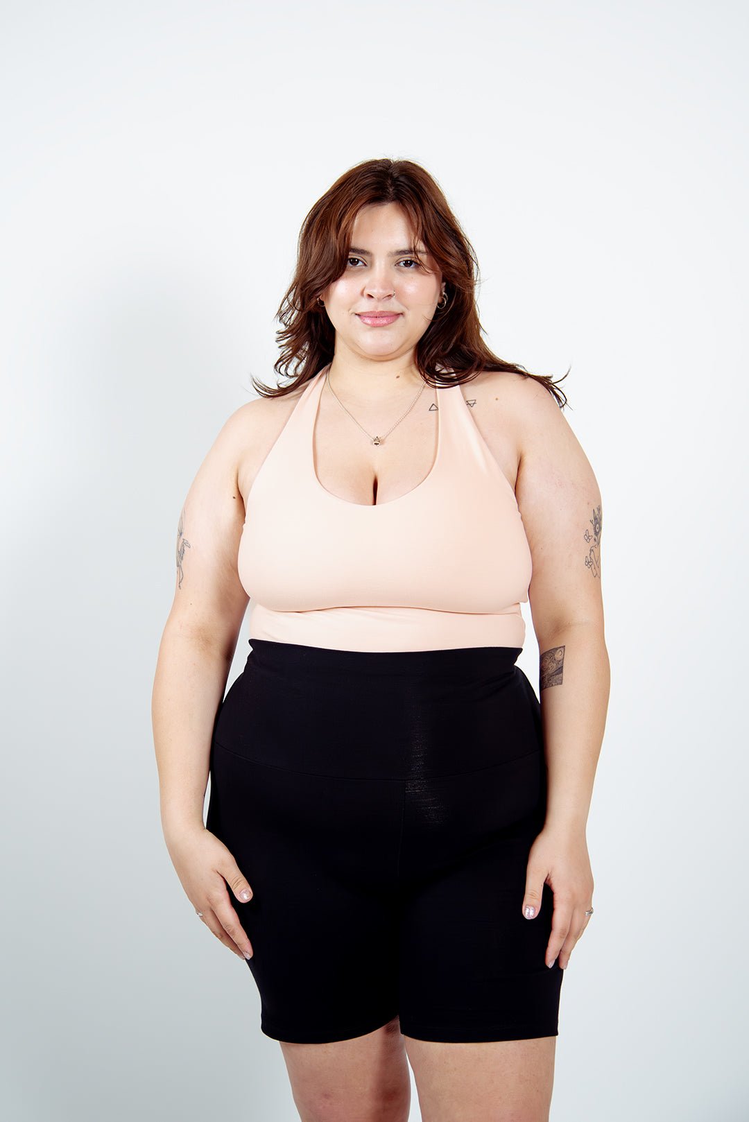 Halter Full Length Top in Peach Dust - Manners London