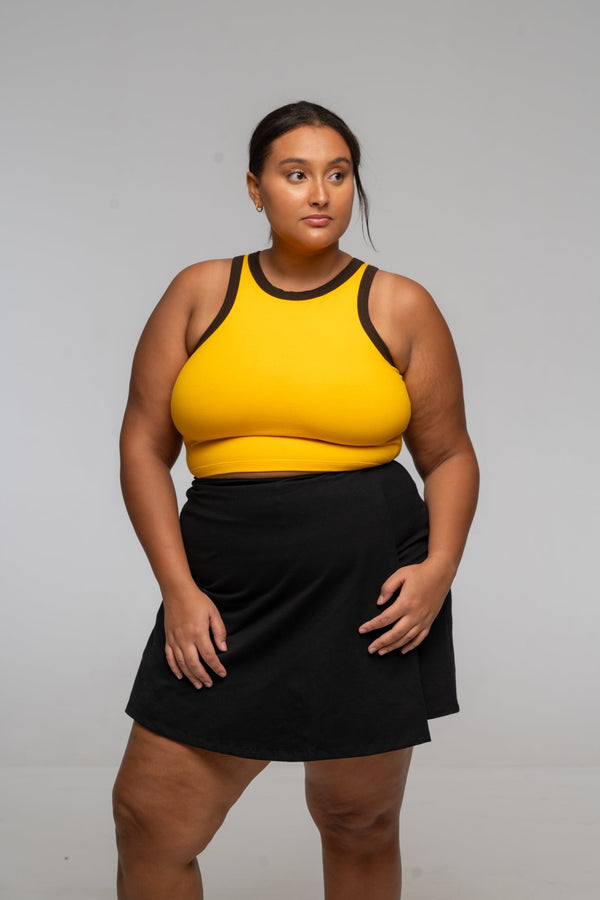 Iva Crop Top in Mango and Cafe - Manners London