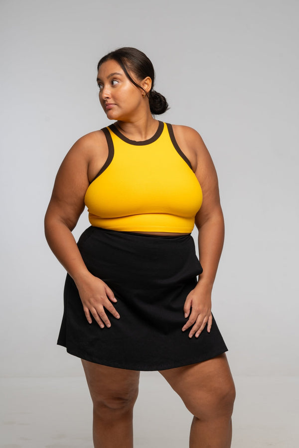 Iva Crop Top in Mango and Cafe - Manners London