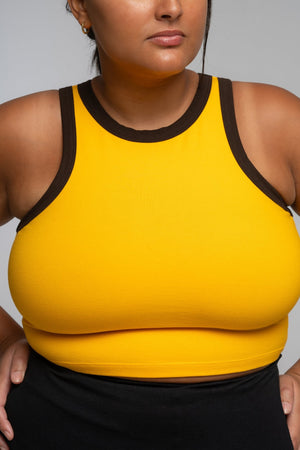 Iva Crop Top in Mango and Cafe - Manners London