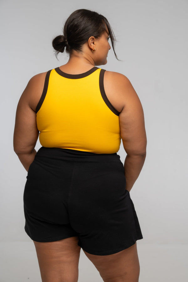 Iva Crop Top in Mango and Cafe - Manners London