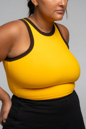 Iva Crop Top in Mango and Cafe - Manners London