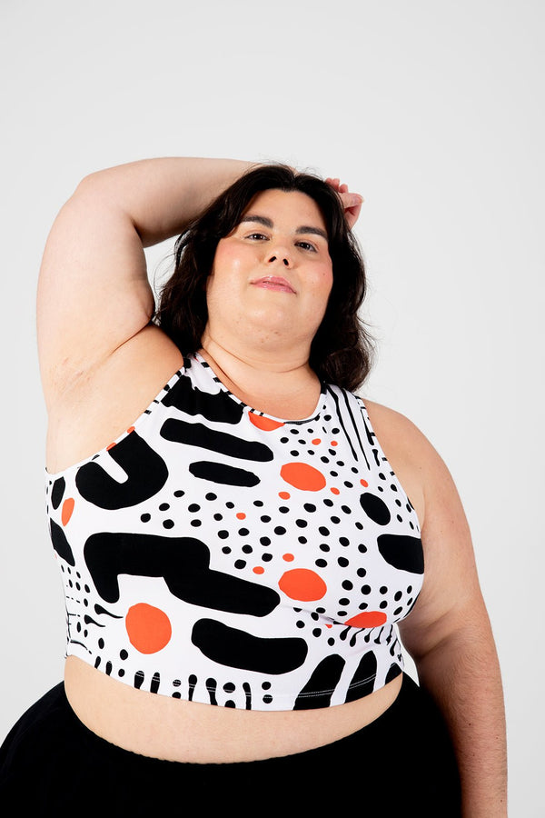 Iza Crop Vest Top in Cuppa - Manners London