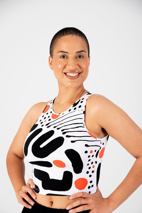 Iza Crop Vest Top in Cuppa - Manners London