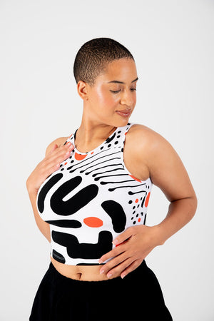 Iza Crop Vest Top in Cuppa - Manners London