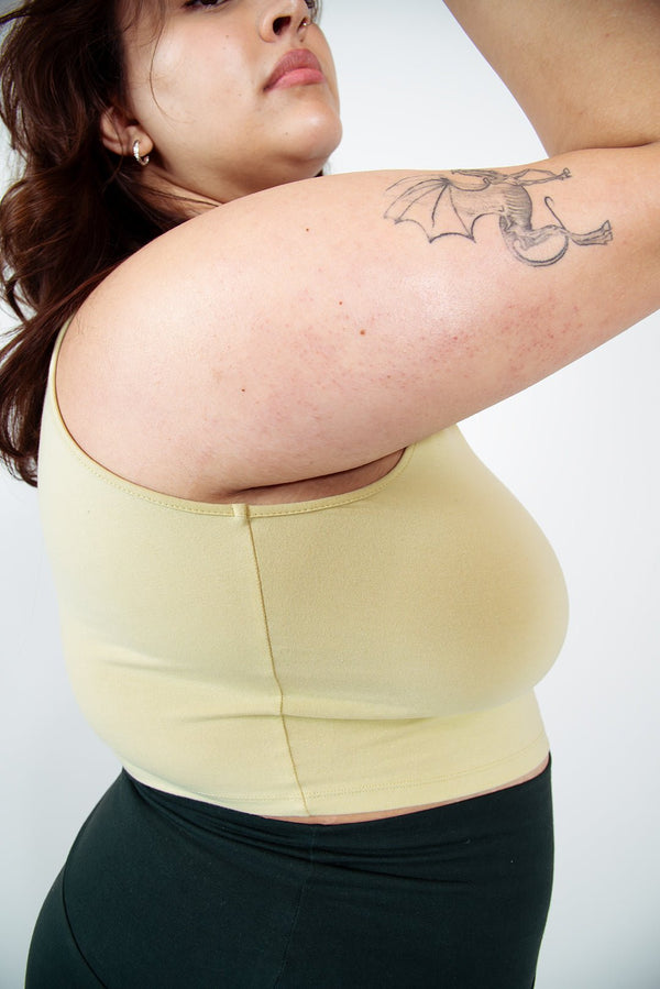 Iza Crop Vest Top in NEW Sage Green - Manners London