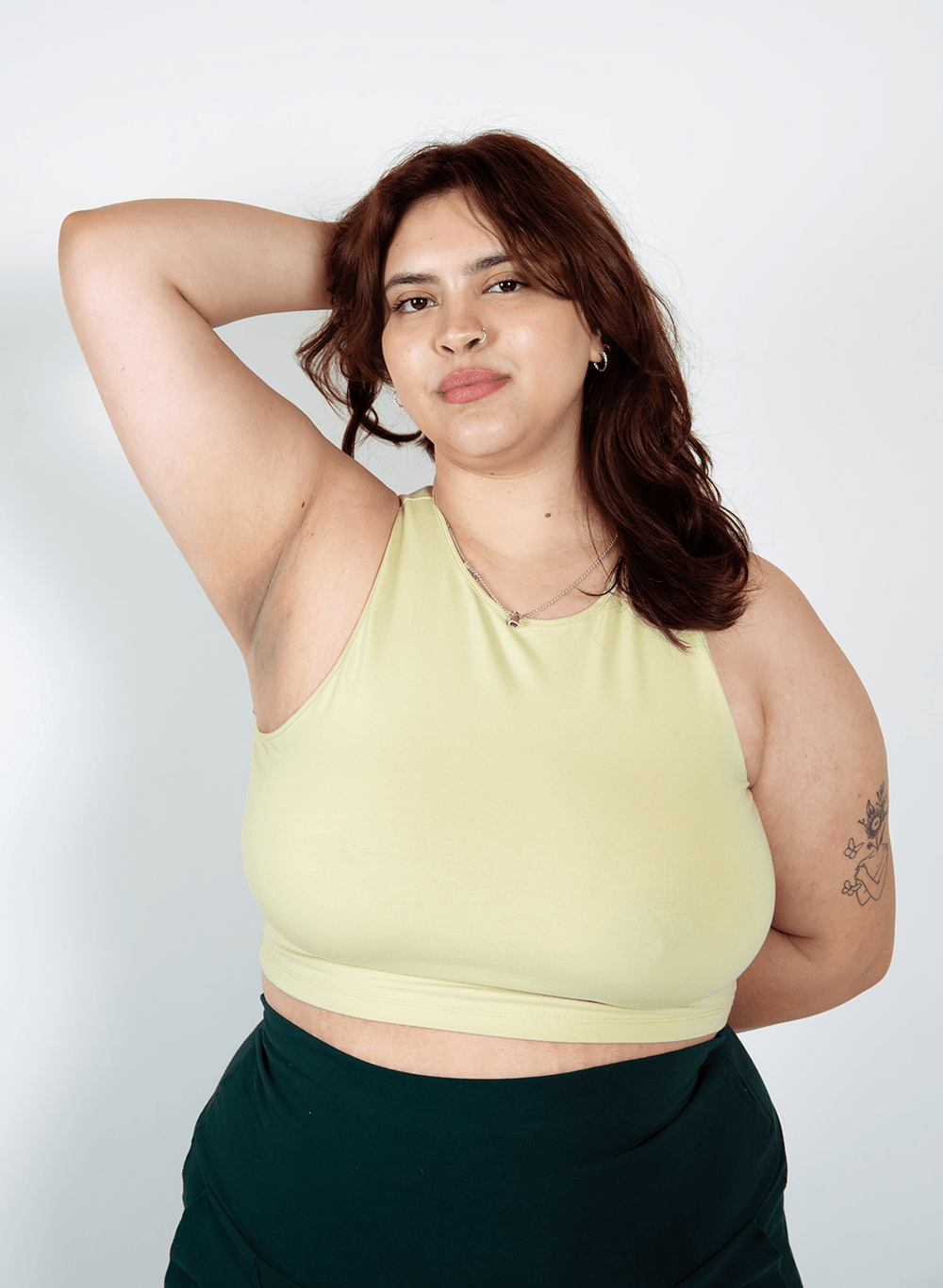 Iza Crop Vest Top in NEW Sage Green - Manners London