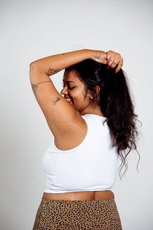 Iza Crop Vest Top in White - Manners London