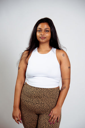 Iza Crop Vest Top in White - Manners London