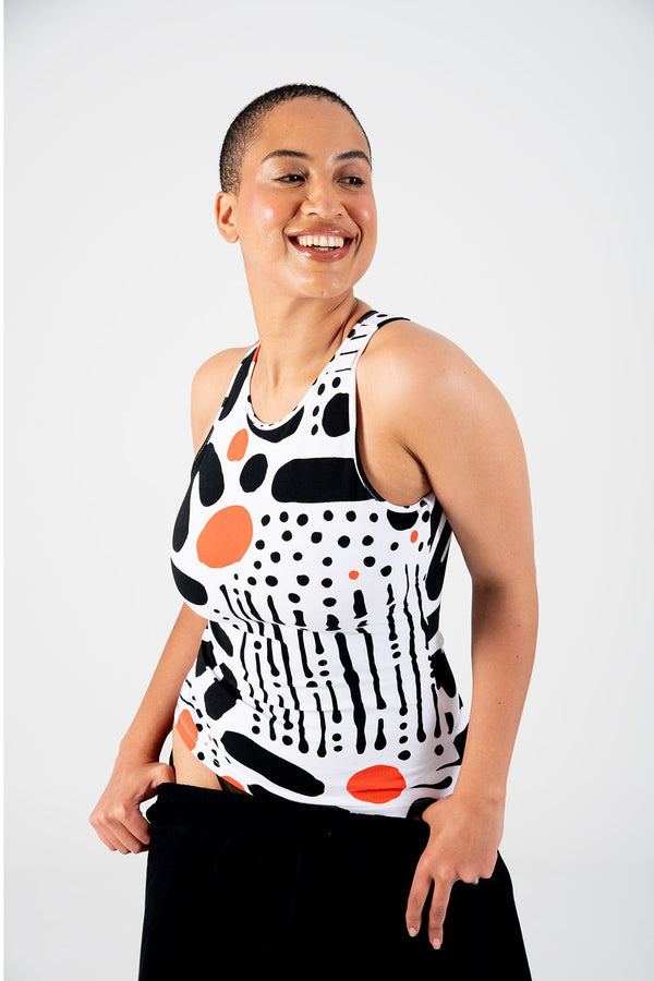 Iza Full Length Vest Top in Cuppa - Manners London