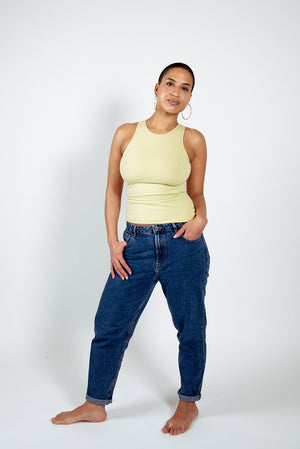 Iza Full Length Vest Top in NEW Sage Green - Manners London