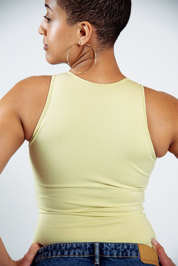 Iza Full Length Vest Top in NEW Sage Green - Manners London