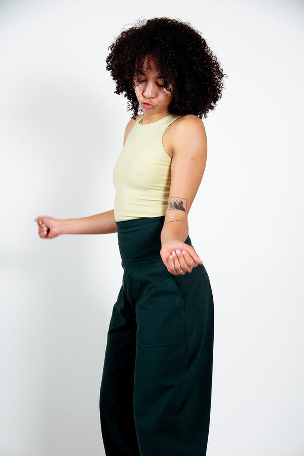 Iza Full Length Vest Top in NEW Sage Green - Manners London