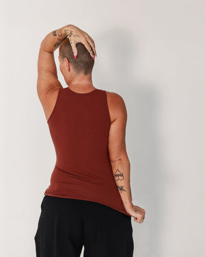 Iza Full Length Vest Top in Paprika - Manners London