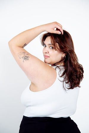 Iza Full Length Vest Top in White - Manners London