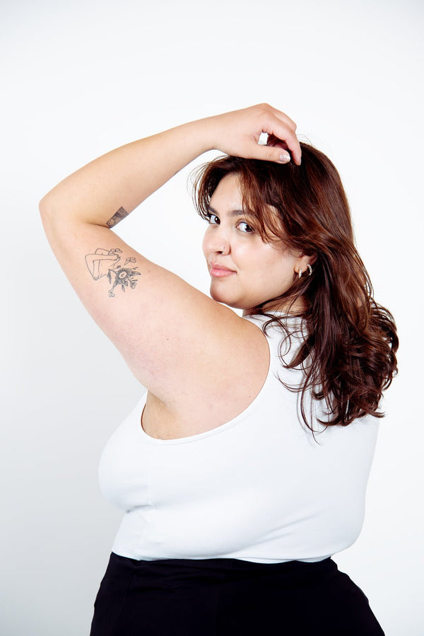 Iza Full Length Vest Top in White - Manners London