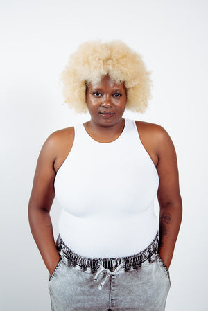 Iza Full Length Vest Top in White - Manners London