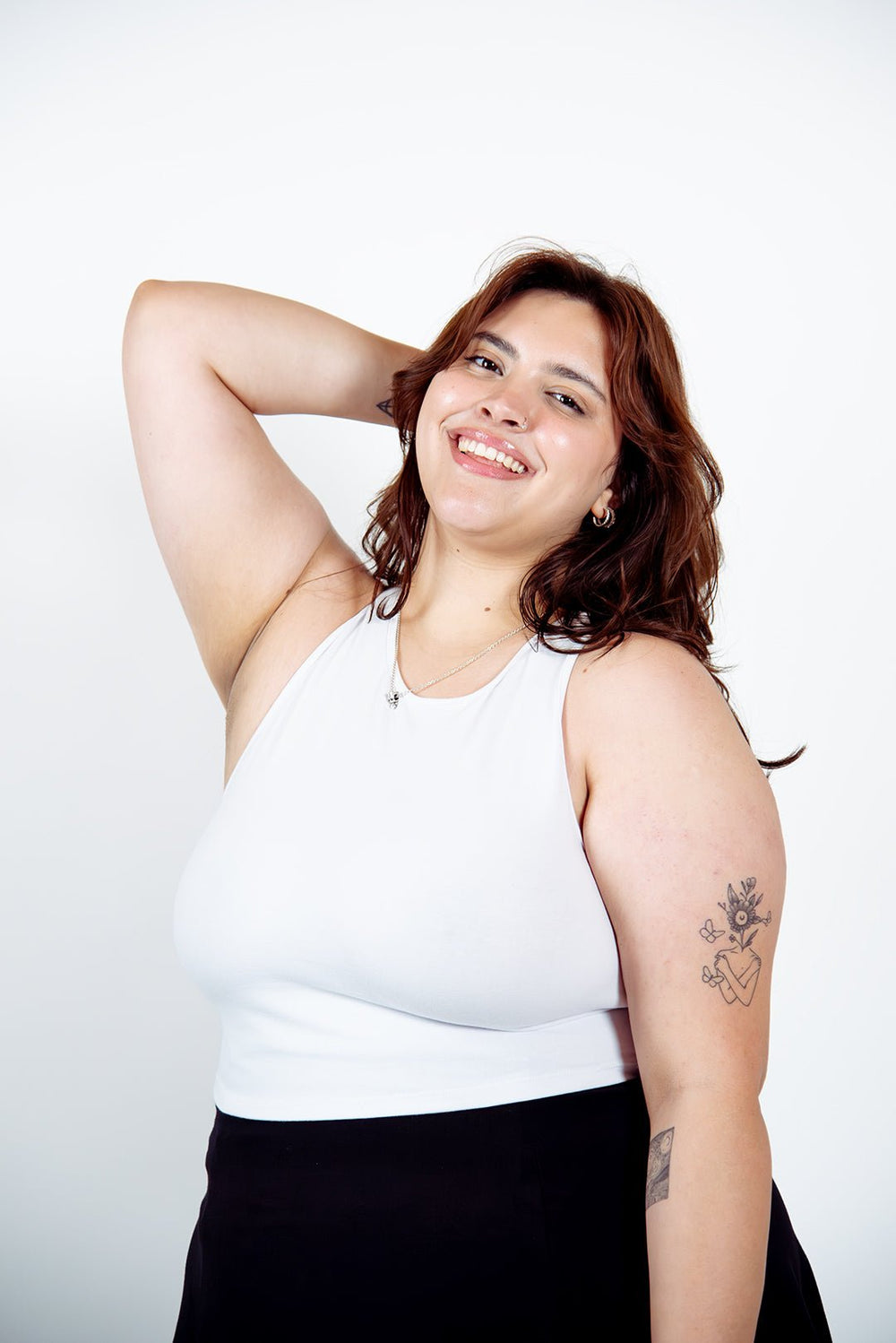 Iza Full Length Vest Top in White - Manners London