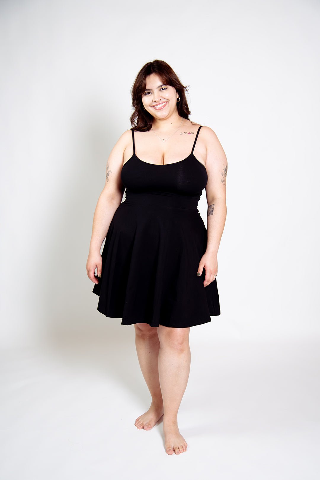 Jola Pocket Skater Mini Dress and Skirt in Black - Manners London