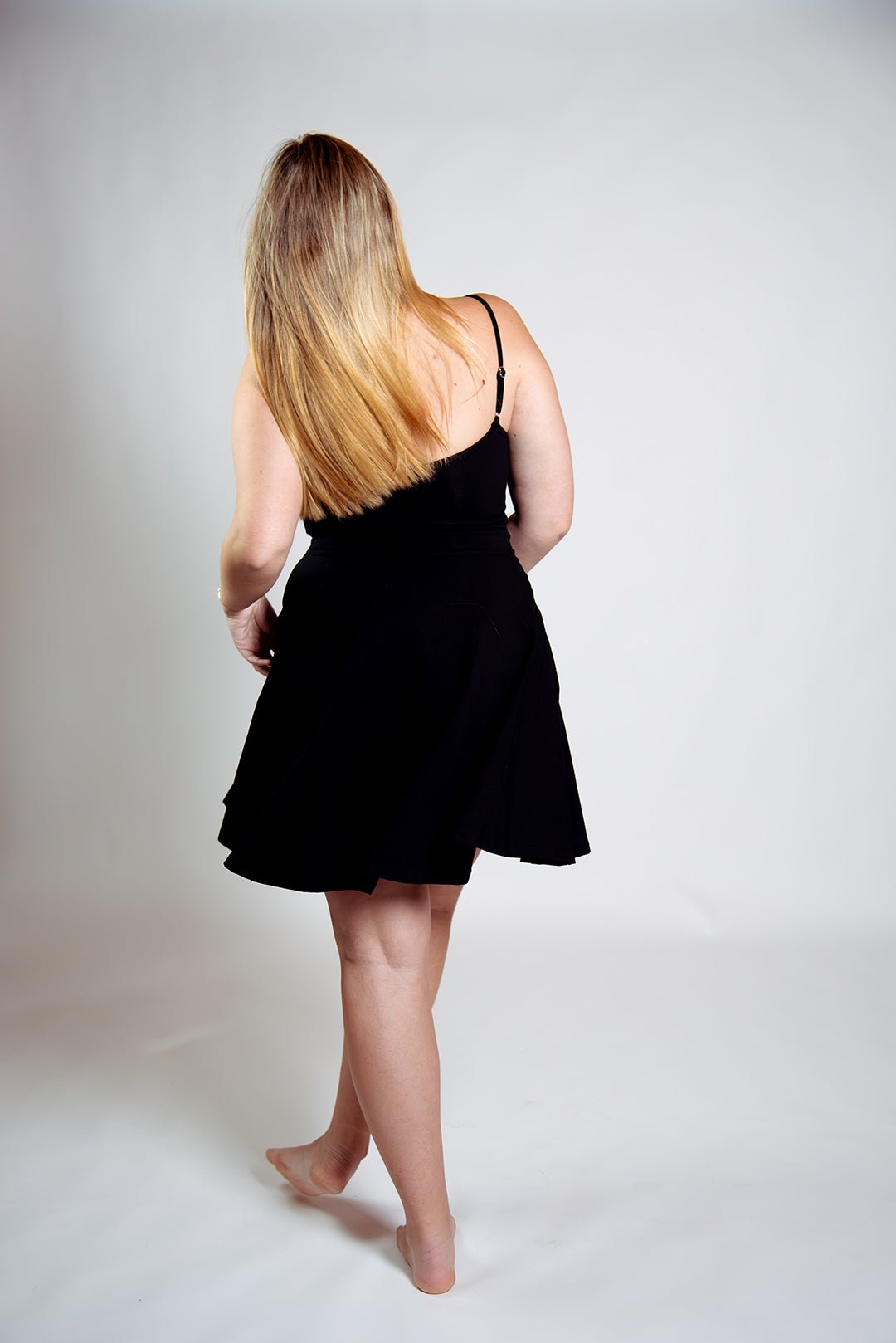 Jola Pocket Skater Mini Dress and Skirt in Black - Manners London