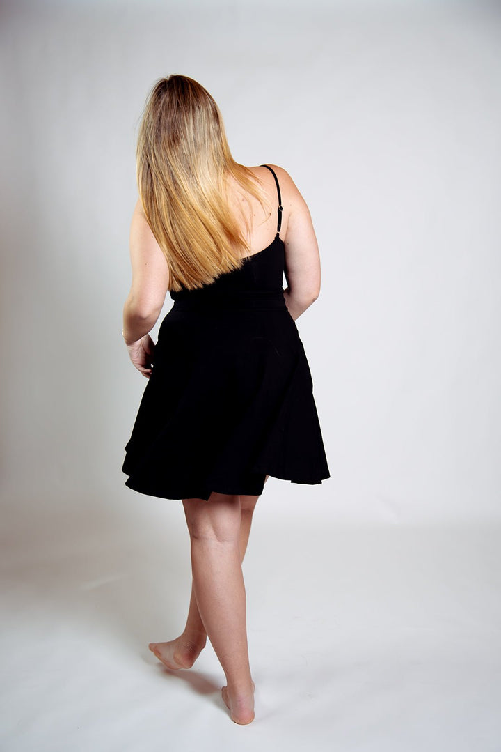 Jola Pocket Skater Mini Dress and Skirt in Black - Manners London