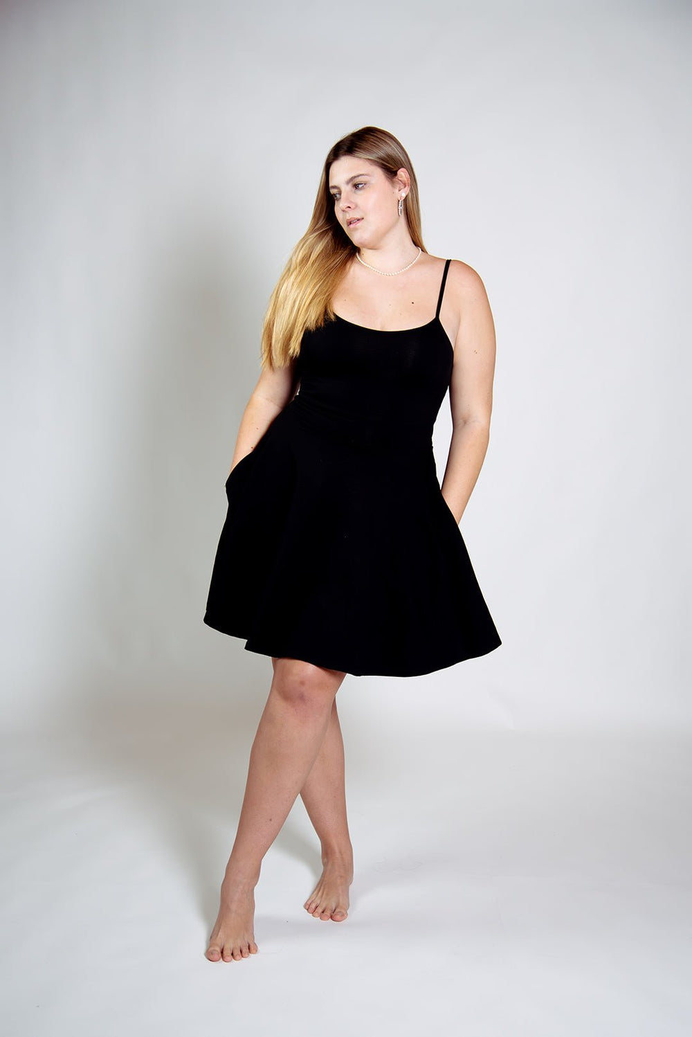 Jola Pocket Skater Mini Dress and Skirt in Black - Manners London